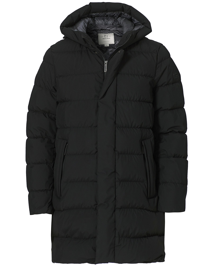 Herre | Jakker | Woolrich | High Tech Quilted Long Jacket Black