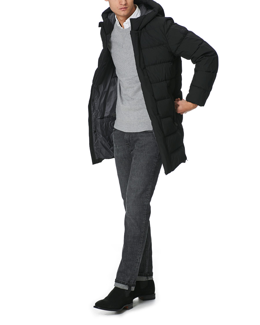 Herre | Jakker | Woolrich | High Tech Quilted Long Jacket Black