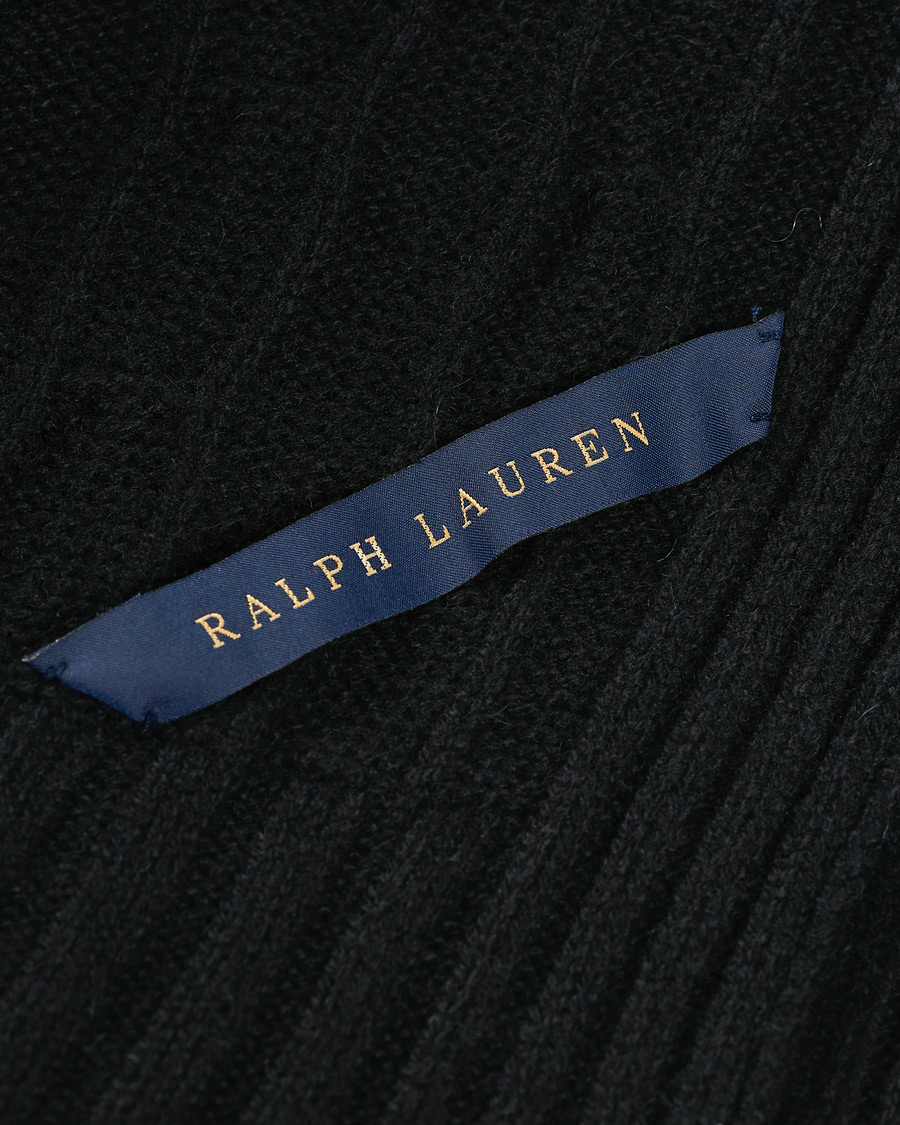 Herre |  | Ralph Lauren Home | Cable Knitted Cashmere Throw Midnight Black
