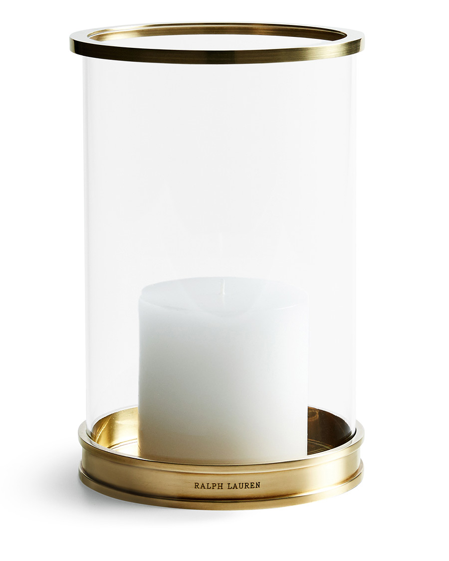 Herre | | Ralph Lauren Home | Modern Mini Hurricane Lamp Glass/Brass