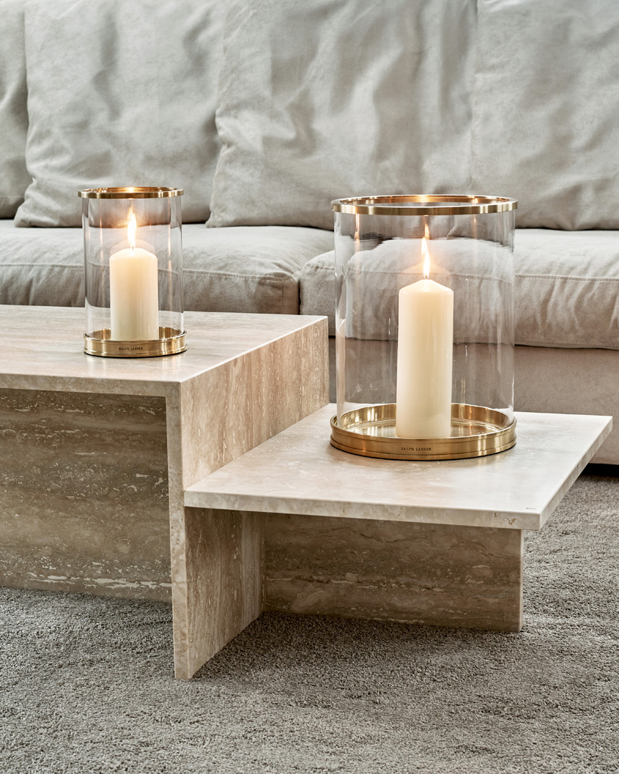 Herre | | Ralph Lauren Home | Modern Mini Hurricane Lamp Glass/Brass