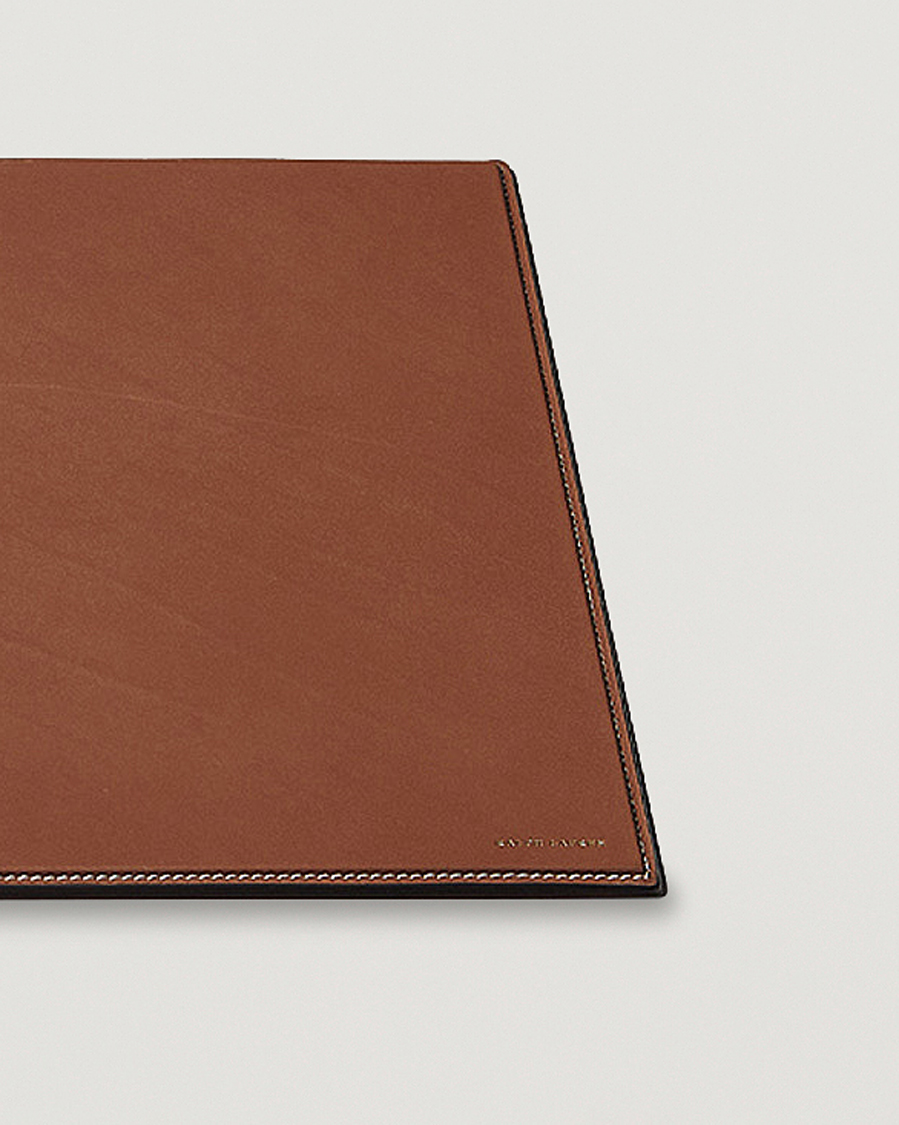 Herre |  | Ralph Lauren Home | Brennan Small Leather Desk Blotter Saddle Brown