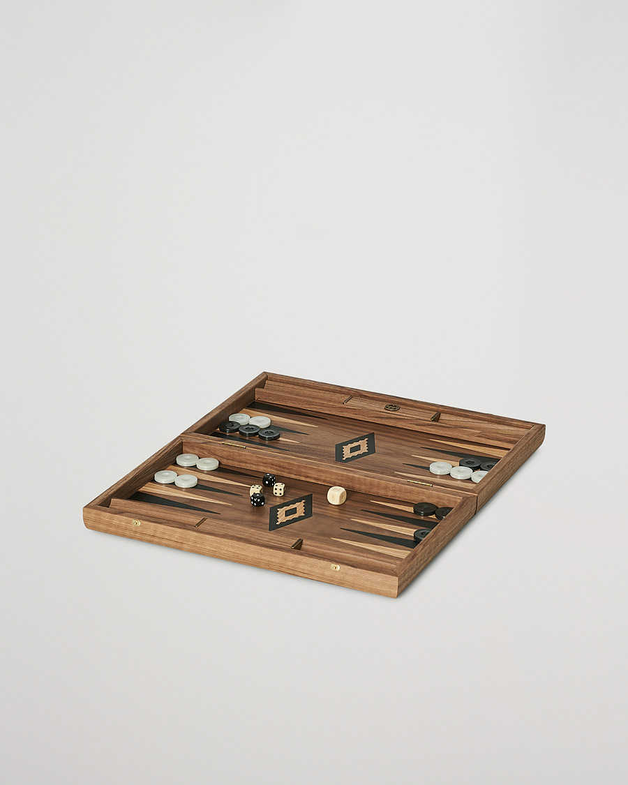 Herre | Spil & fritid | Manopoulos | American Walnut Backgammon With Side Racks