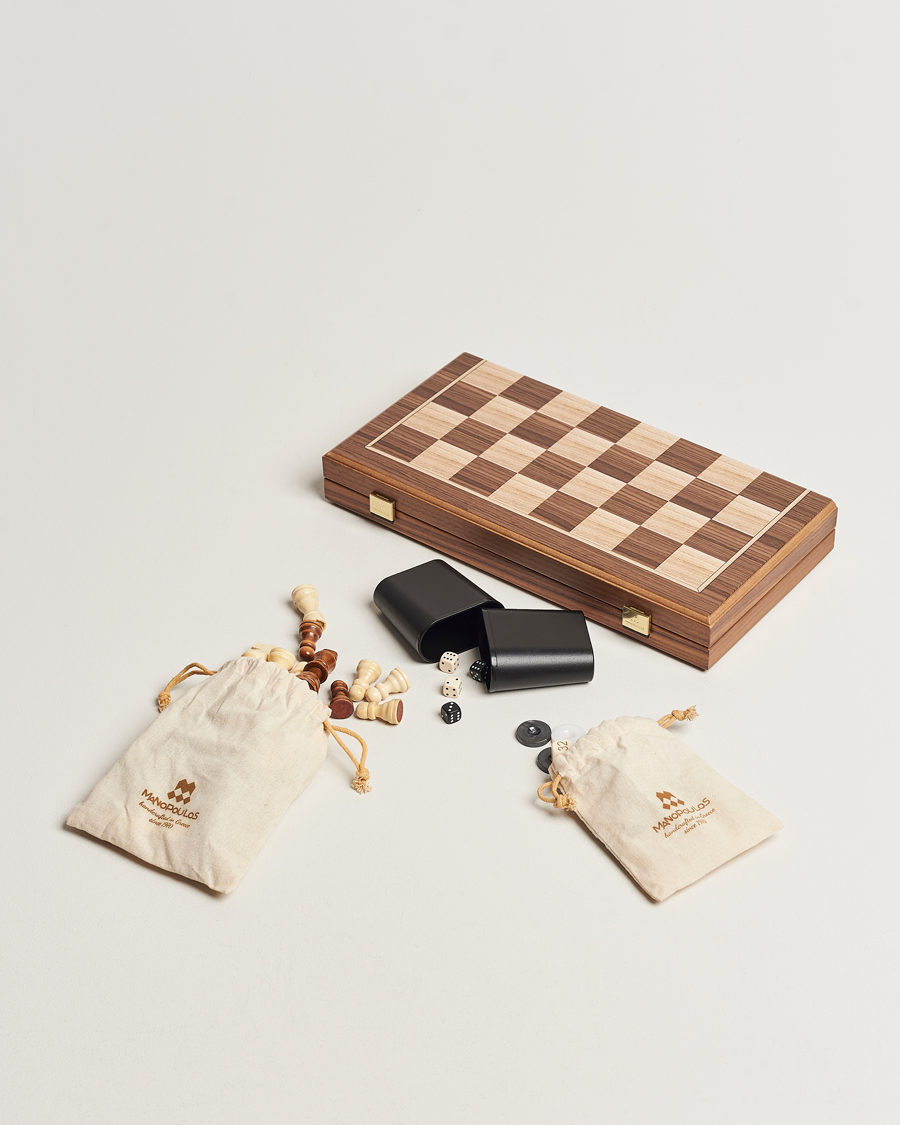 Herre | Spil & fritid | Manopoulos | Walnut Chess & Backgammon