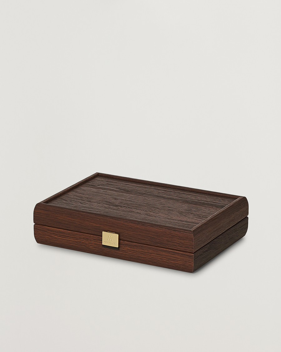 Herr | Spel & fritid | Manopoulos | Wooden Domino Case Dark Brown