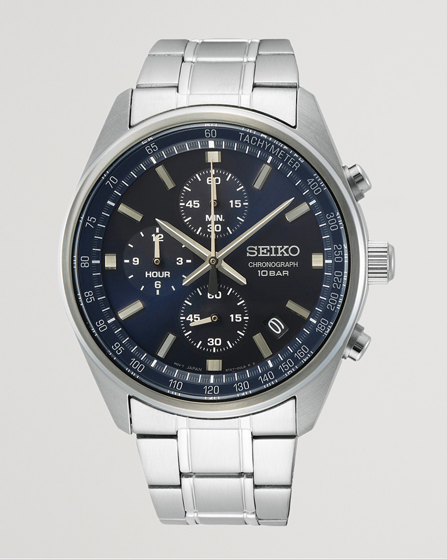 Herre |  | Seiko | Chronograph 42mm Steel Blue Dial