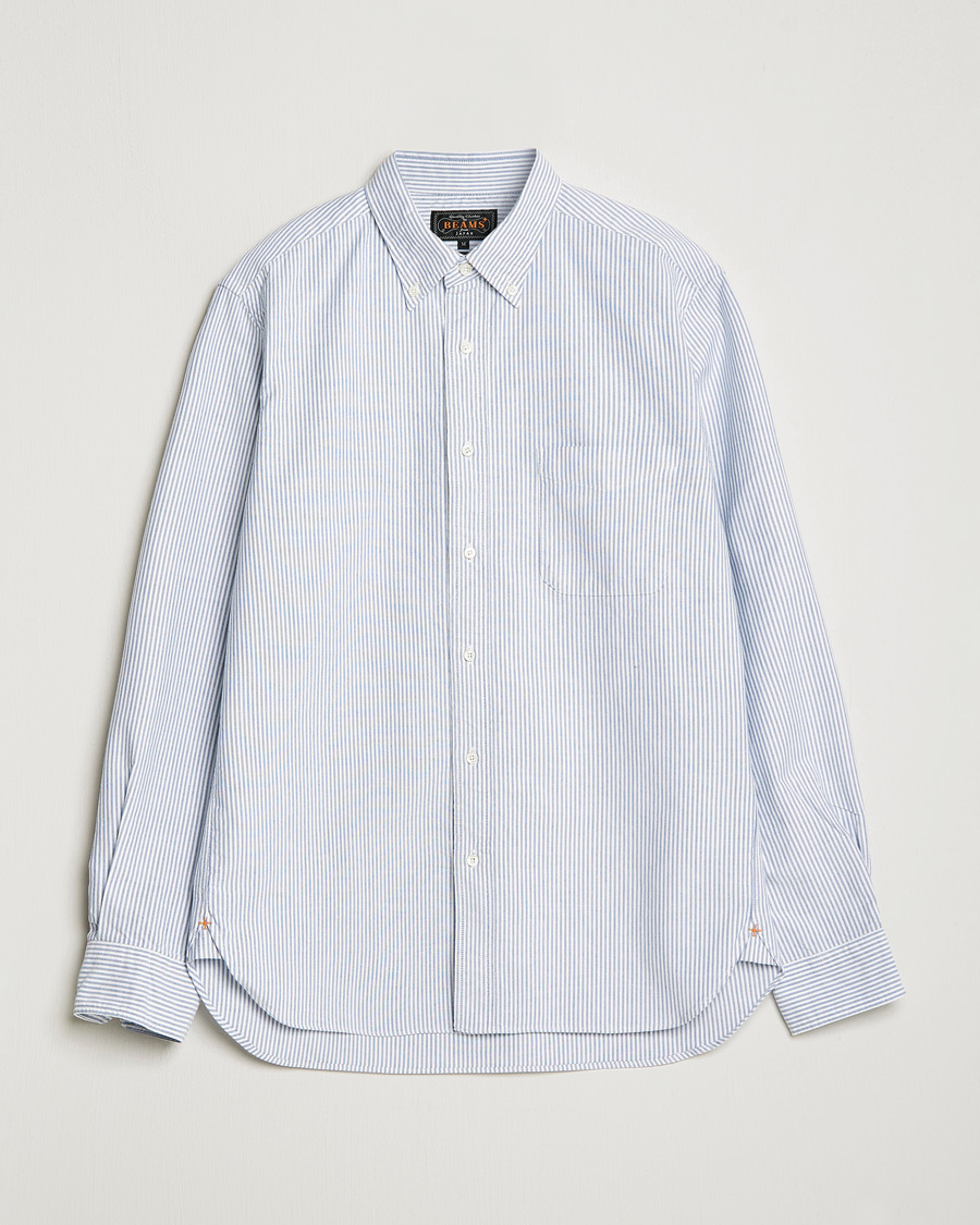 Herre |  | BEAMS PLUS | Oxford Button Down Shirt Light Blue Stripe