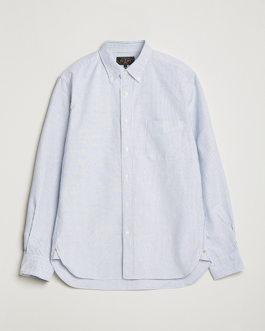 Herre | Skjorter | BEAMS PLUS | Oxford Button Down Shirt Blue Stripe