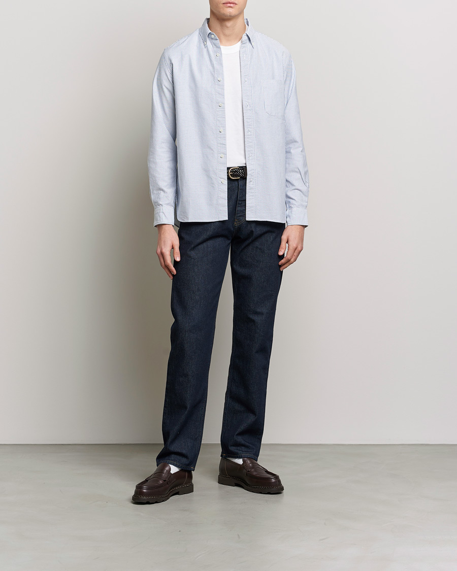 Herre | Skjorter | BEAMS PLUS | Oxford Button Down Shirt Light Blue Stripe