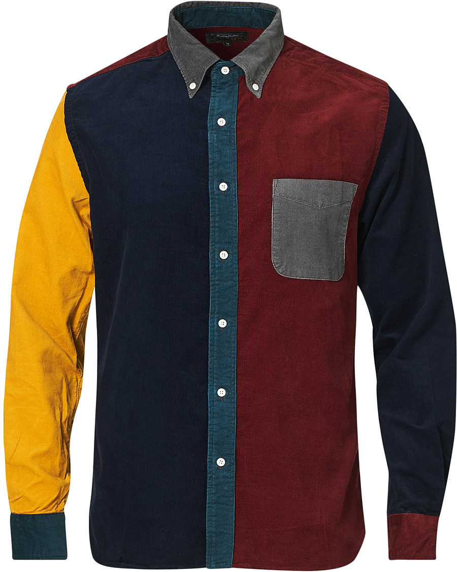 Herre | Skjorter | BEAMS PLUS | Corduroy Patchwork Button Down Shirt Grey