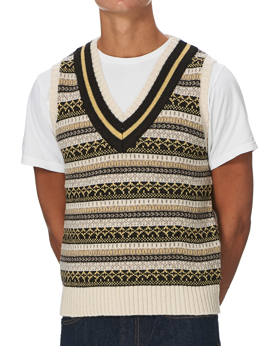 Herre | Trøjer | BEAMS PLUS | Fairisle Crickett Vest Off White