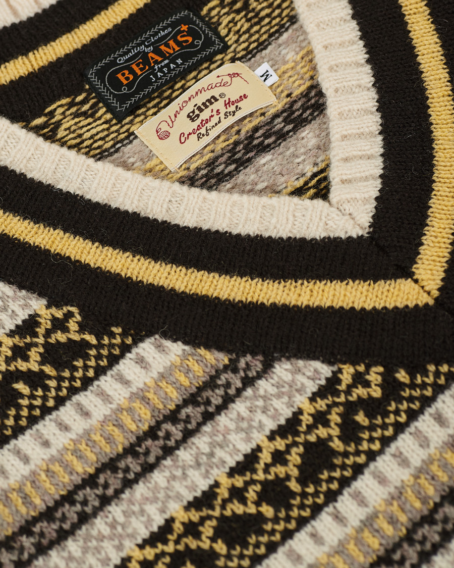 Herre | Trøjer | BEAMS PLUS | Fairisle Crickett Vest Off White