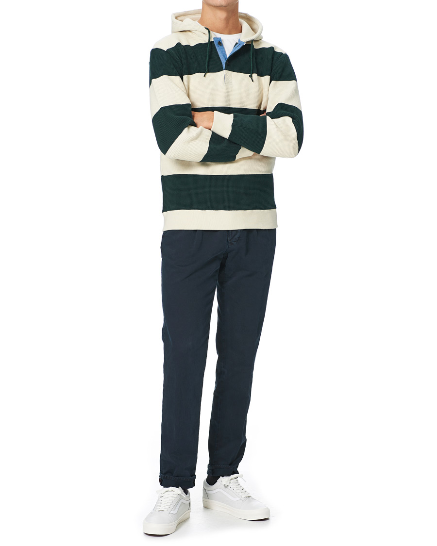 Herre | Trøjer | BEAMS PLUS | Thermal Hoodie White/Green