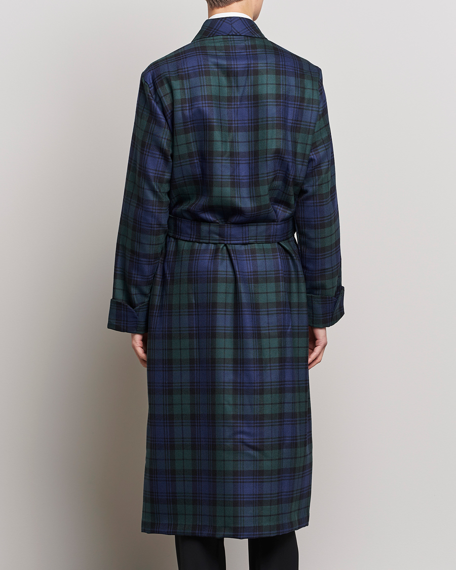 Herre | Pyjamas & Morgenkåber | Derek Rose | Wool Tartan Dressing Gown Blackwatch
