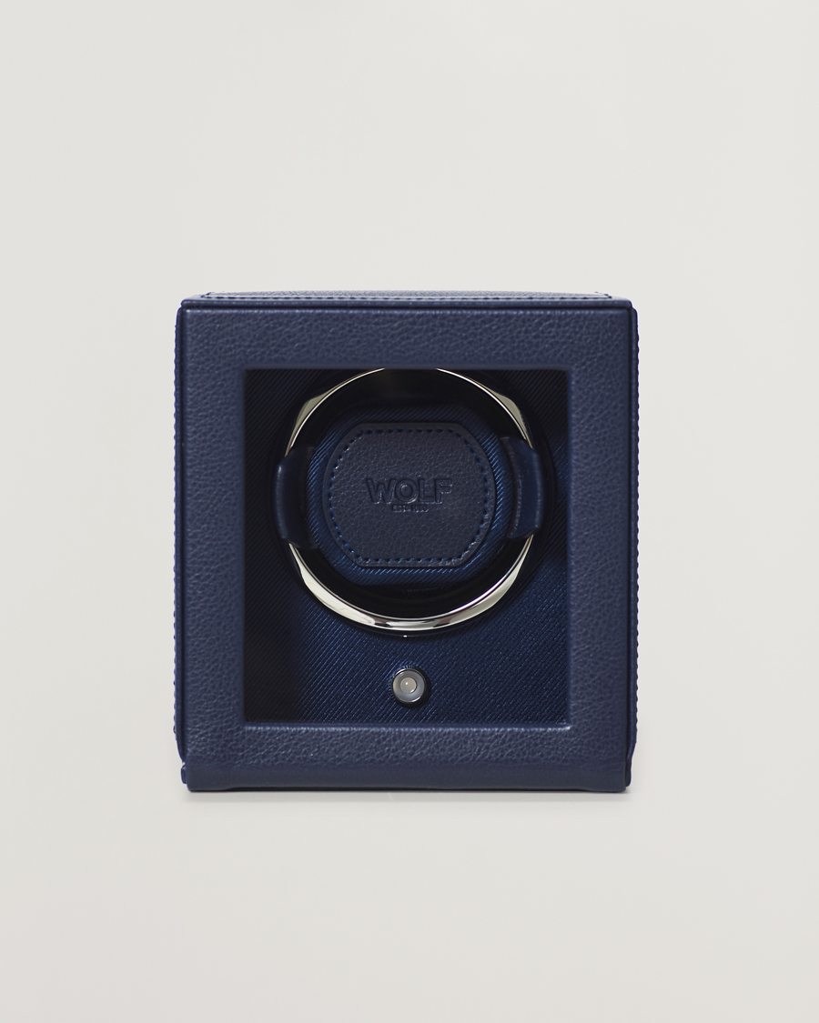 Herre | Ure- & smykkeæsker | WOLF | WOLFCub Single Watch Winder With CoverNavy