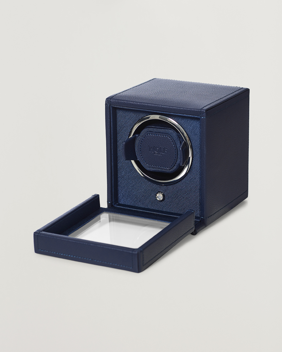 Herre | Ure- & smykkeæsker | WOLF | WOLFCub Single Watch Winder With CoverNavy