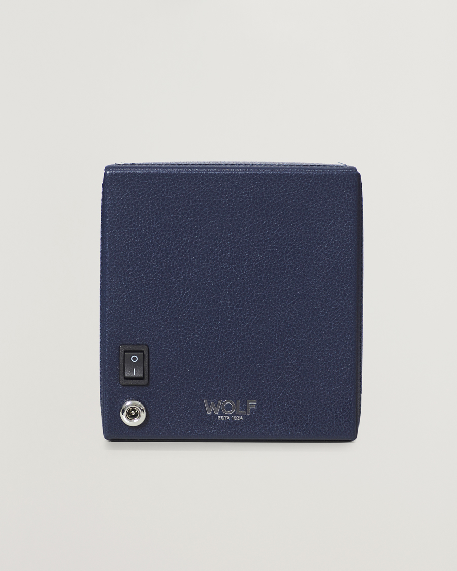 Herre | Ure- & smykkeæsker | WOLF | WOLFCub Single Watch Winder With CoverNavy