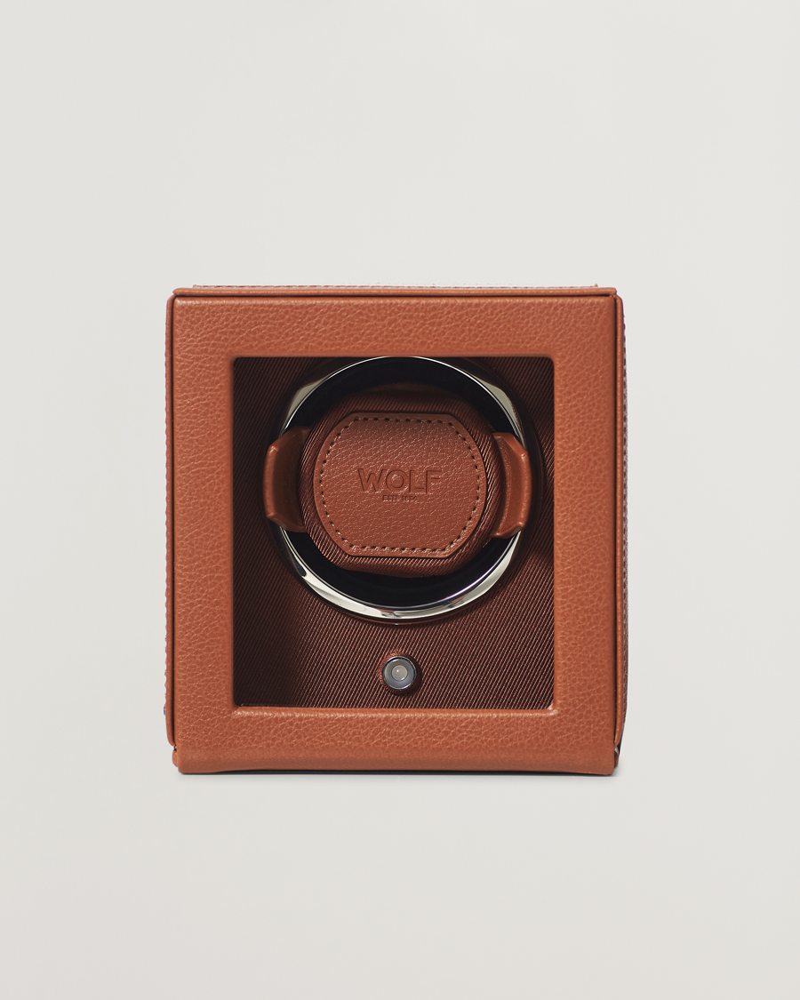 Herre | Ure- & smykkeæsker | WOLF | Cub Single Winder With Cover Cognac