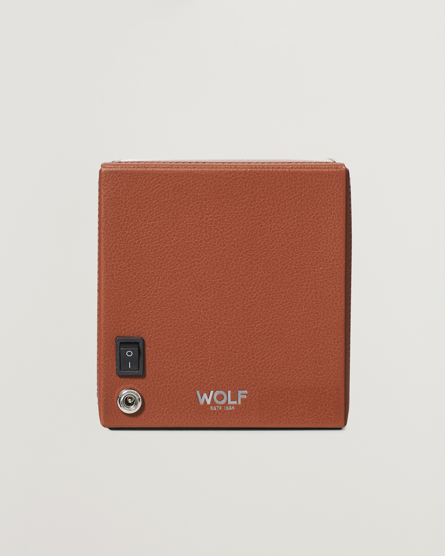 Herre | Ure- & smykkeæsker | WOLF | Cub Single Winder With Cover Cognac