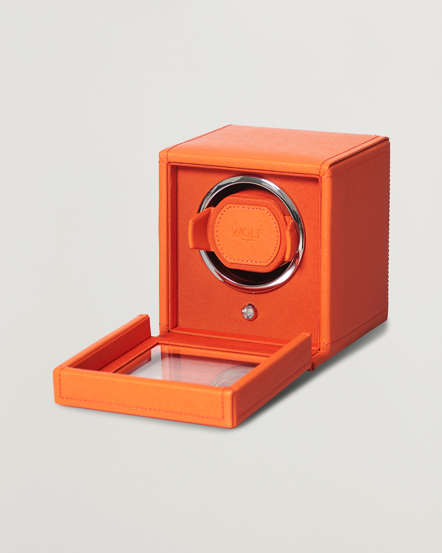 Herre | Ure- & smykkeæsker | WOLF | Cub Single Winder With Cover Orange