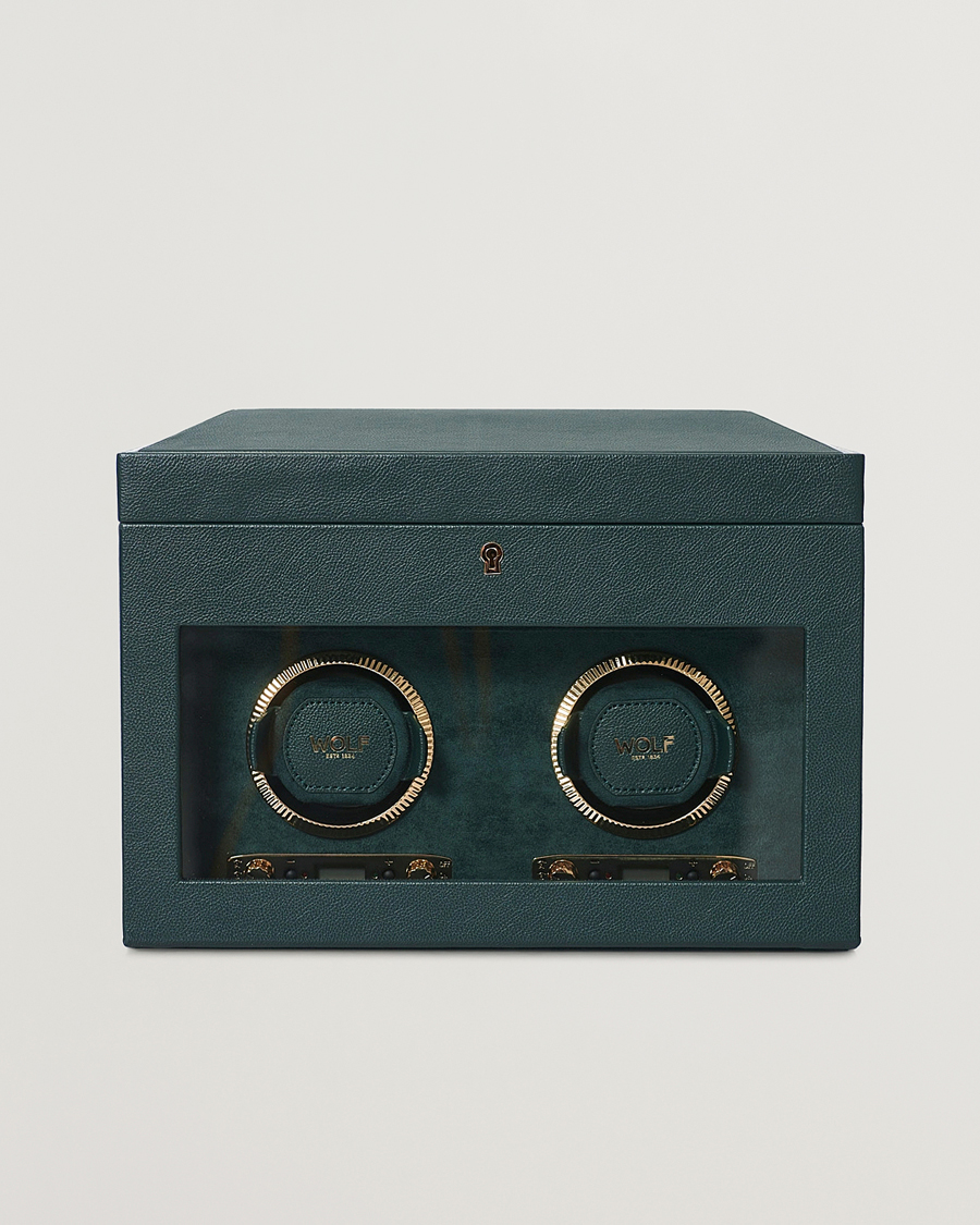Herre | WOLF British Racing Green Double Watch Winder | WOLF | British Racing Green Double Watch Winder