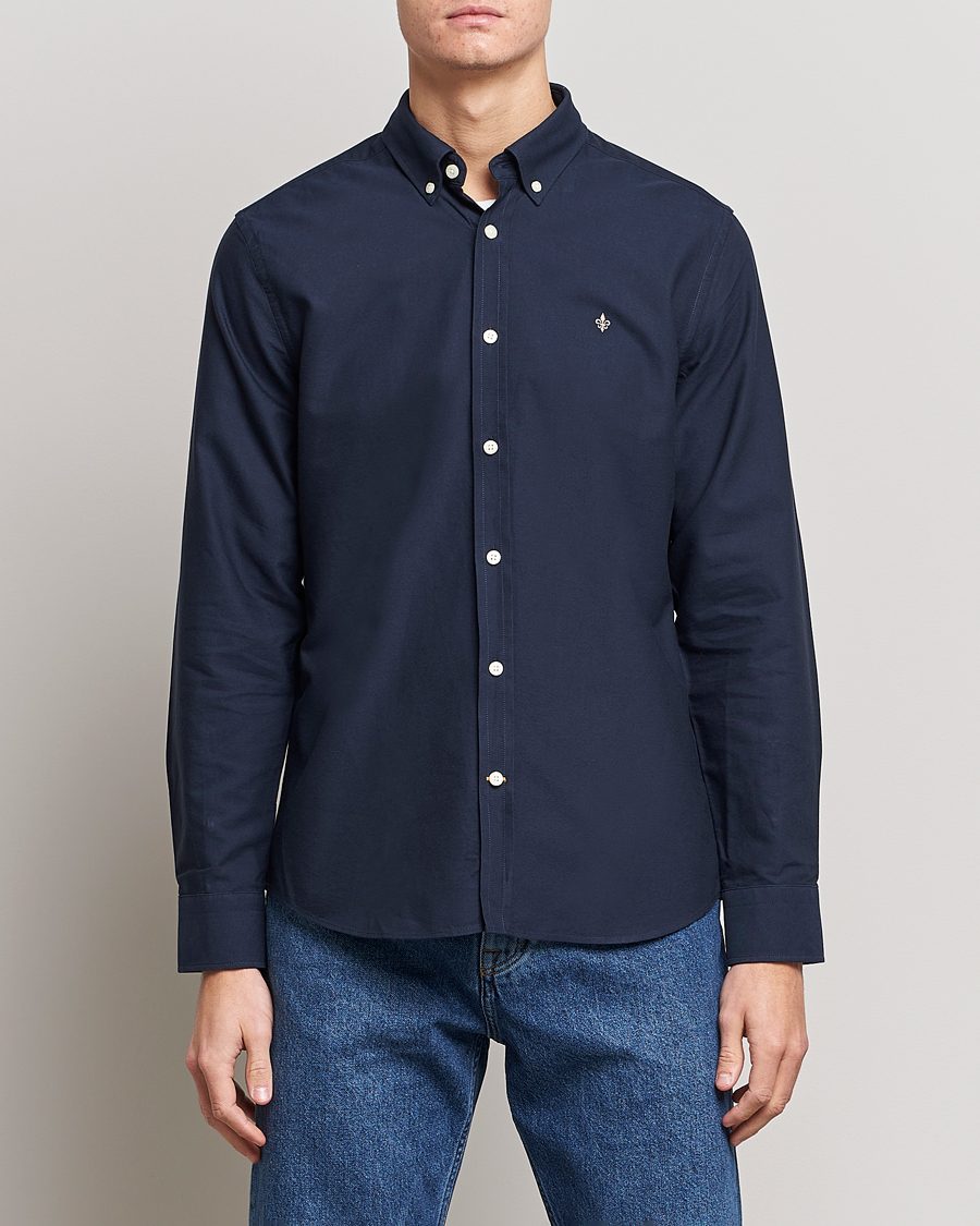 Herre |  | Morris | Oxford Button Down Cotton Shirt Navy