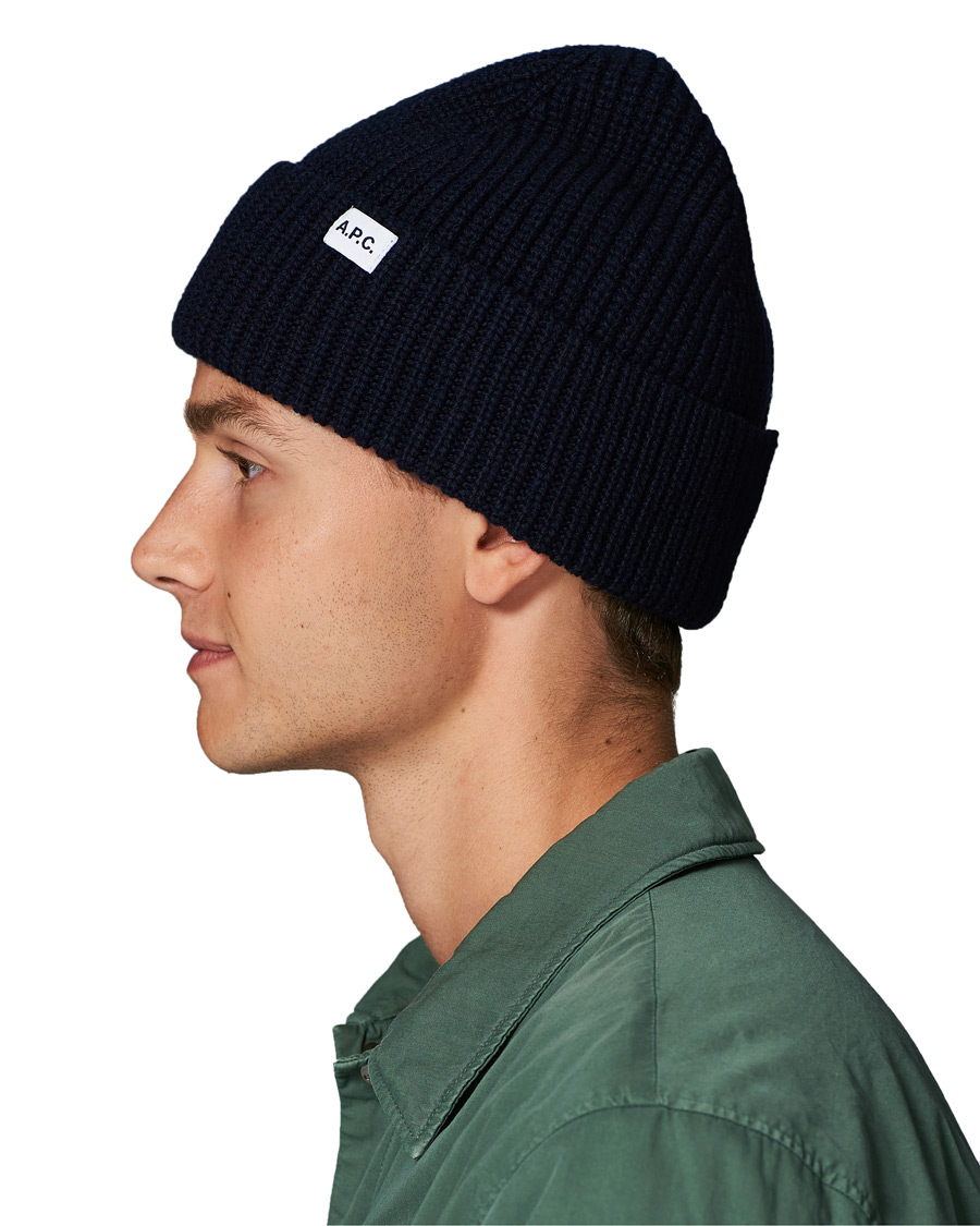 Herre | A.P.C. Rib Wool Beanie Navy | A.P.C. | Rib Wool Beanie Navy
