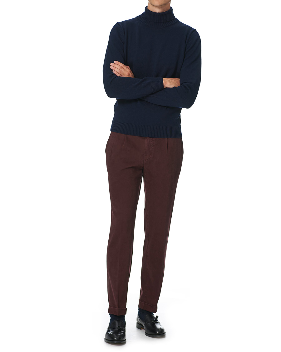 Herre | Bukser | Briglia 1949 | Easy Fit Cotton Stretch Chino Burgundy