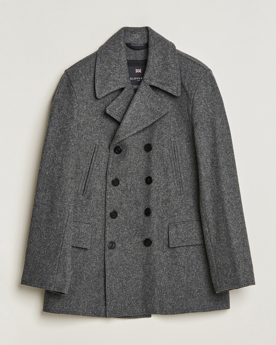 Herre | Jakker | Gloverall | Churchill Reefer Peacoat Grey