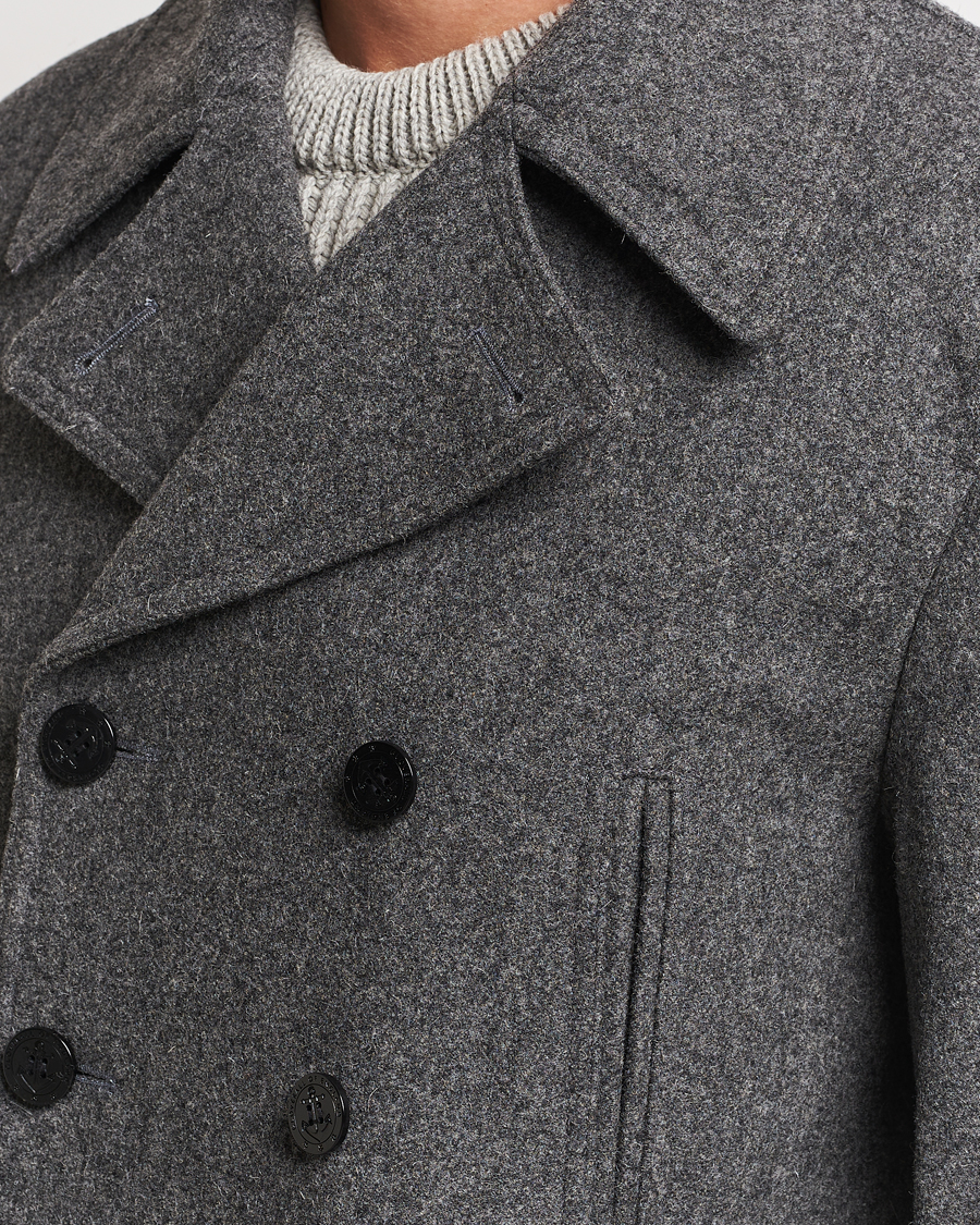 Herre | Jakker | Gloverall | Churchill Reefer Peacoat Grey