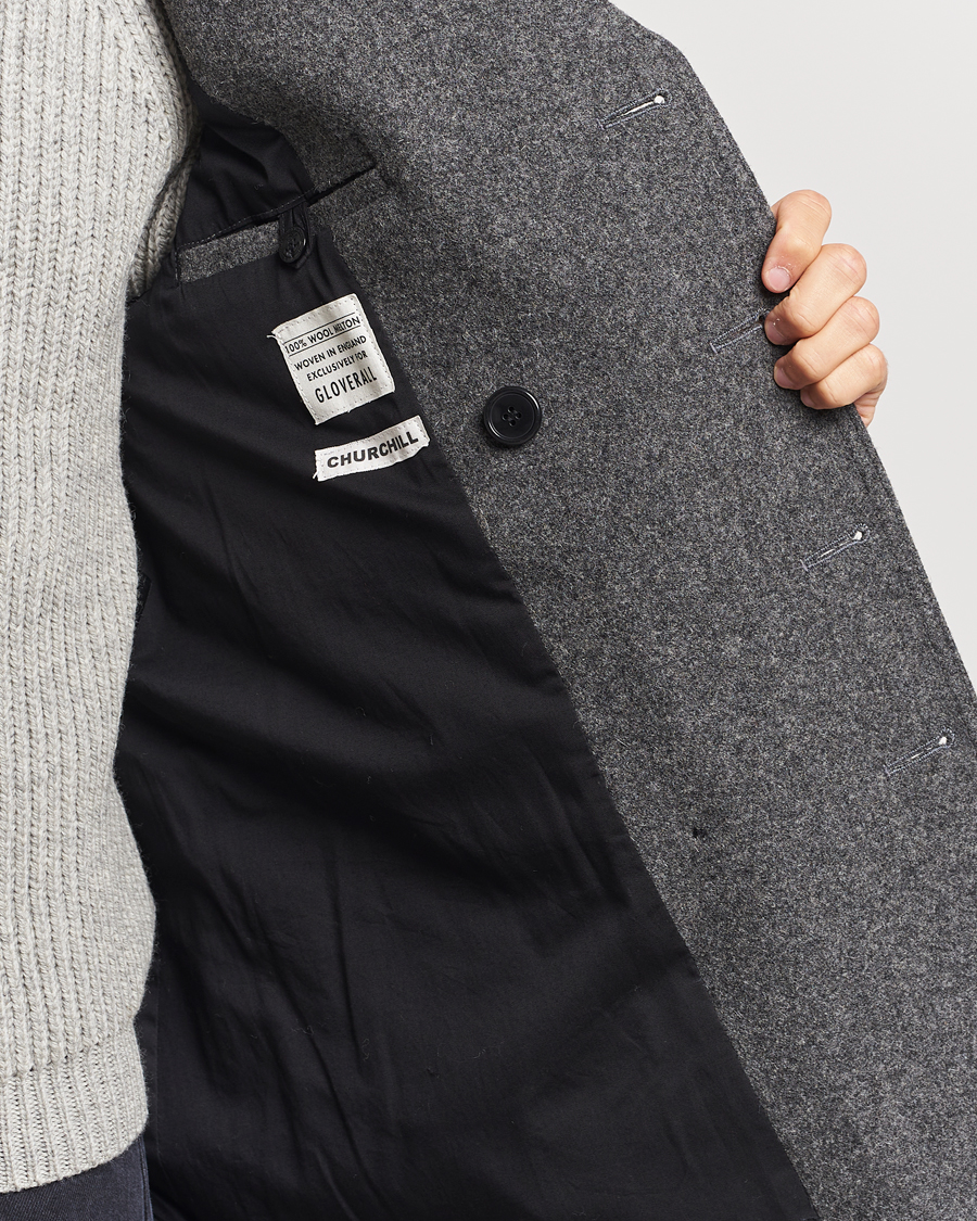 Herre | Jakker | Gloverall | Churchill Reefer Peacoat Grey