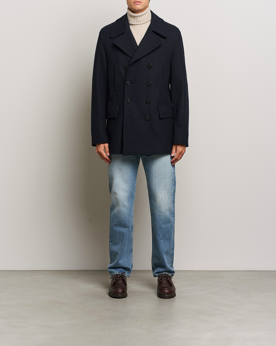 Herre | Jakker | Gloverall | Churchill Reefer Peacoat Navy