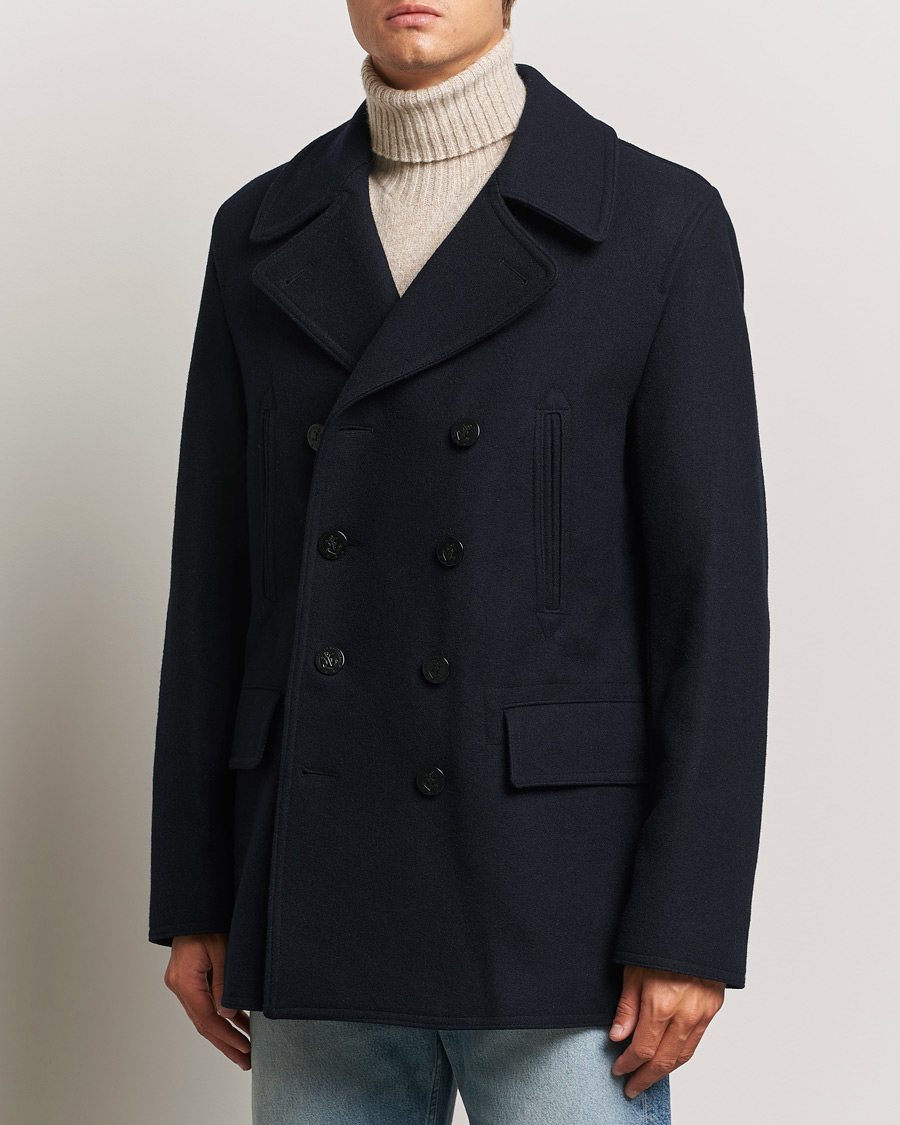 Herre | Jakker | Gloverall | Churchill Reefer Peacoat Navy