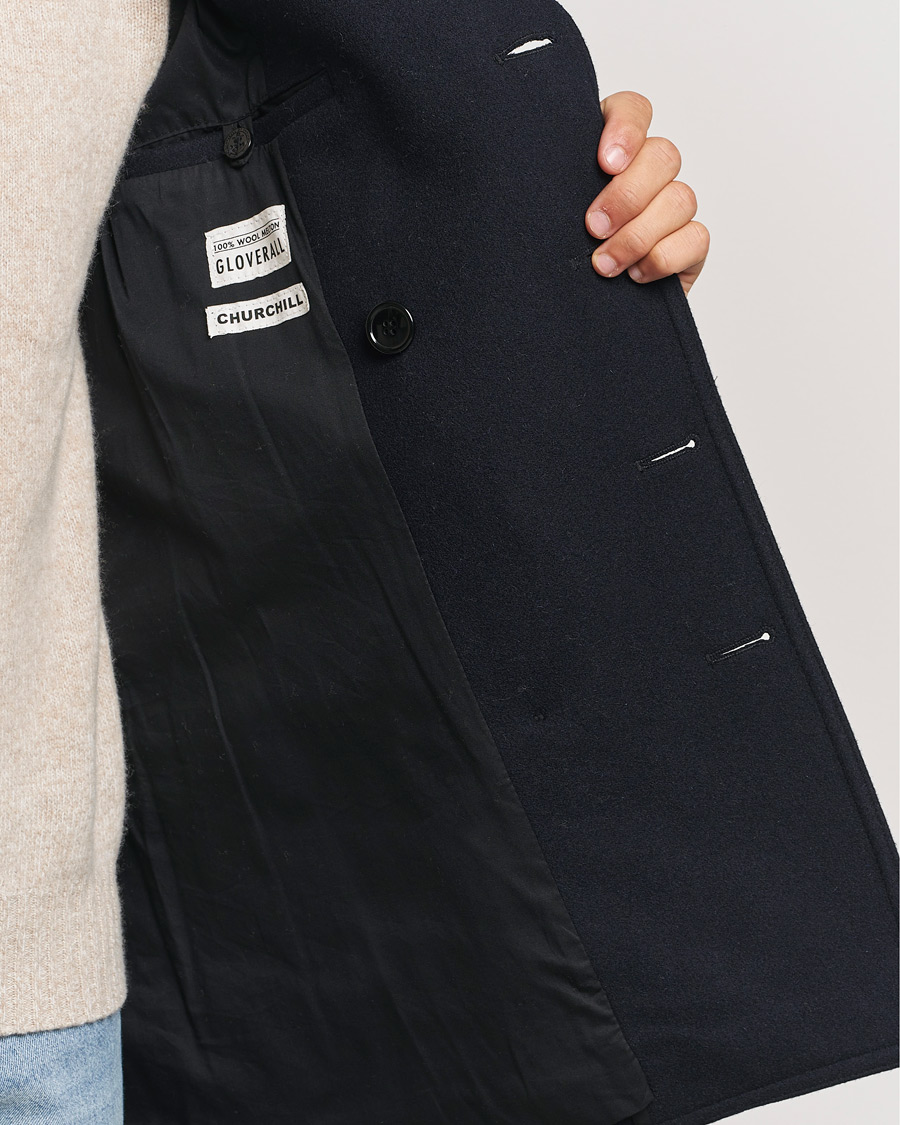 Herre | Jakker | Gloverall | Churchill Reefer Peacoat Navy