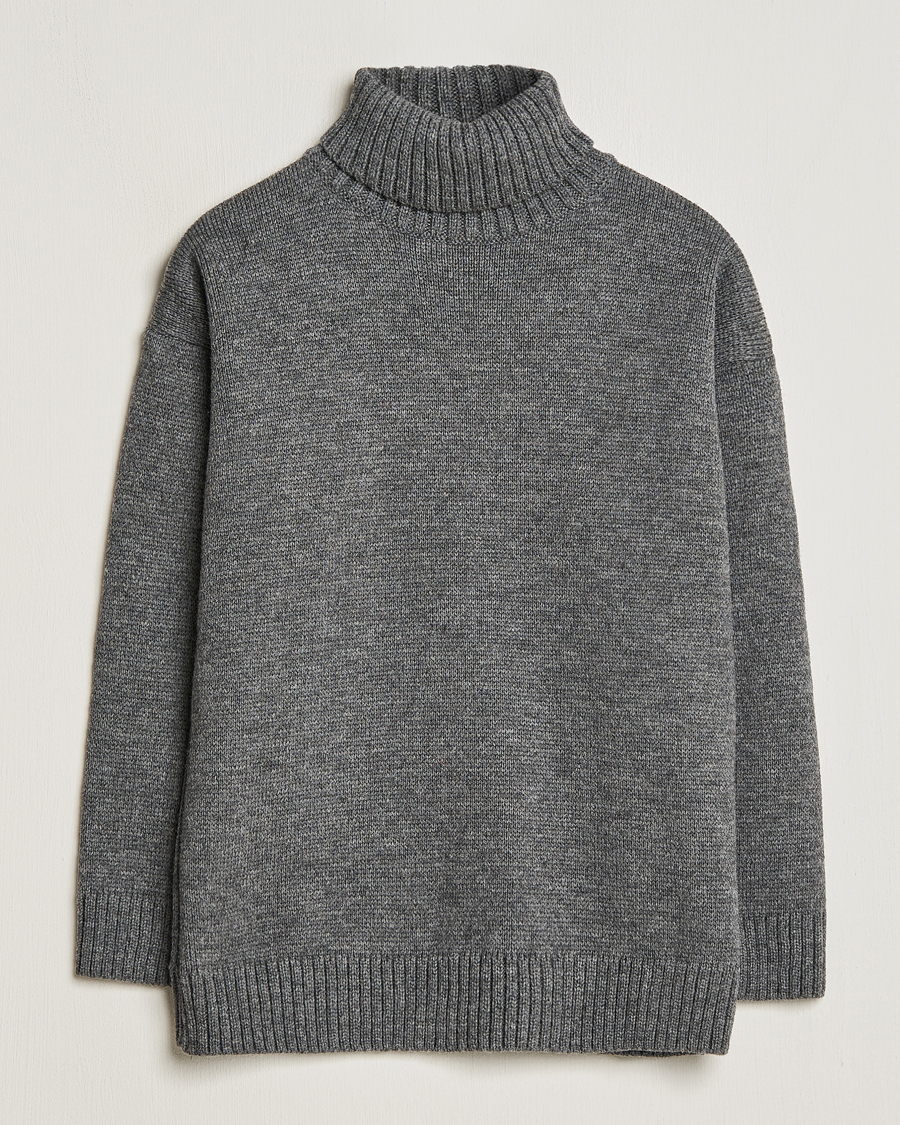 Herre | Gloverall | Gloverall | Submariner Chunky Wool Roll Neck Grey