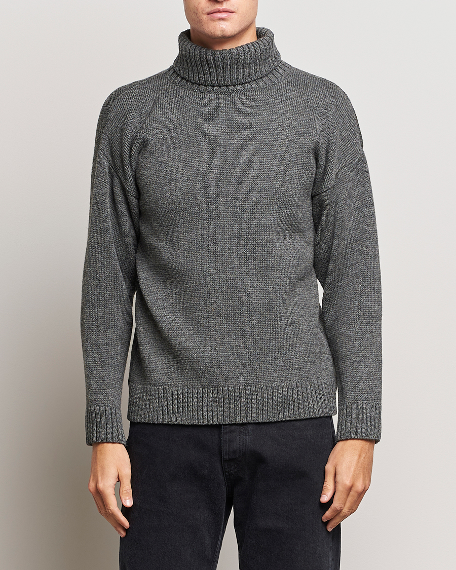 Herre | Gloverall | Gloverall | Submariner Chunky Wool Roll Neck Grey