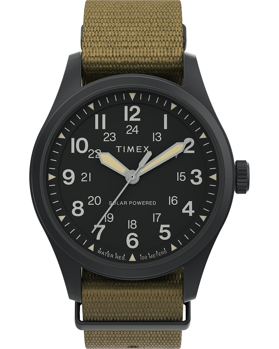 Herre | Timex Field Post Solar Watch 36mm Green/Black | Timex | Field Post Solar Watch 36mm Green/Black