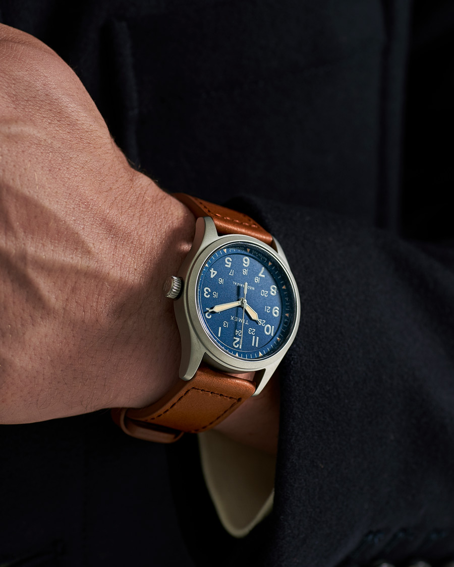 Herre | Læderrem | Timex | Field Post Mechanical Watch 38mm Blue Dial