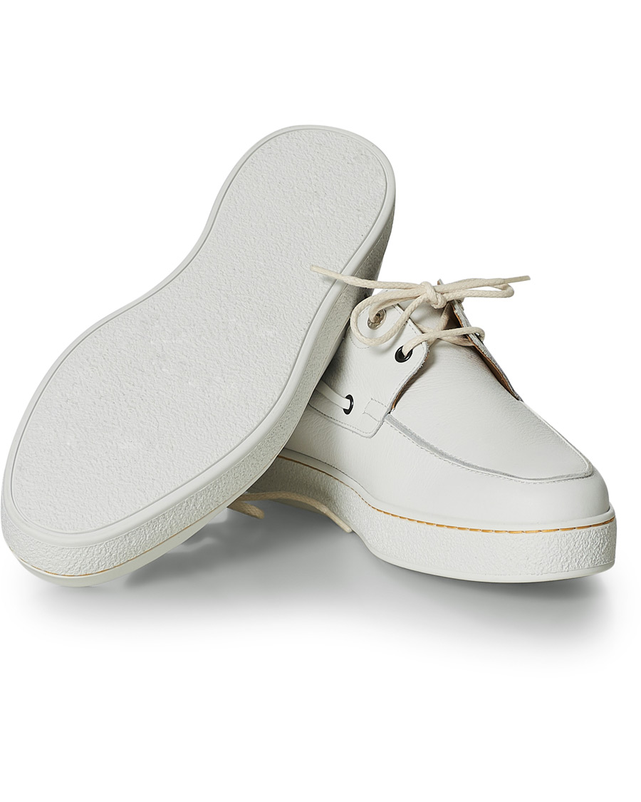 Herre | John Lobb Pier Boatshoe Sneaker White Grain | John Lobb | Pier Boatshoe Sneaker White Grain