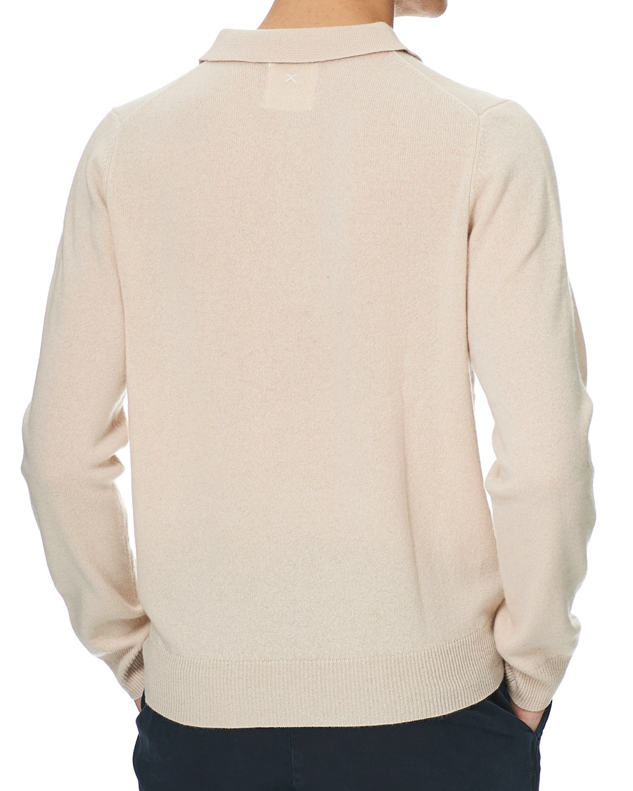Herre | Trøjer | People's Republic of Cashmere | Cashmere Long Sleeve Polo Cream