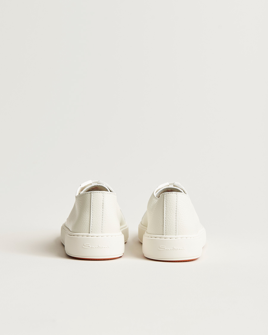 Herre | Sneakers | Santoni | Low Top Grain Leather Sneaker White Calf