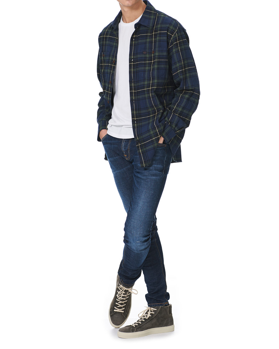 Herre | Skjorter | Nudie Jeans | Filip Flannel Checked Shirt Navy