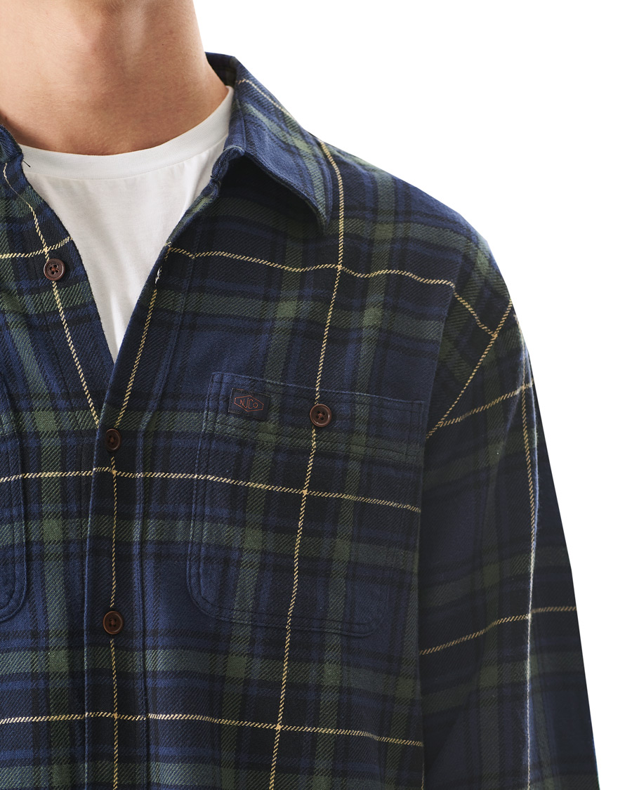 Herre | Skjorter | Nudie Jeans | Filip Flannel Checked Shirt Navy