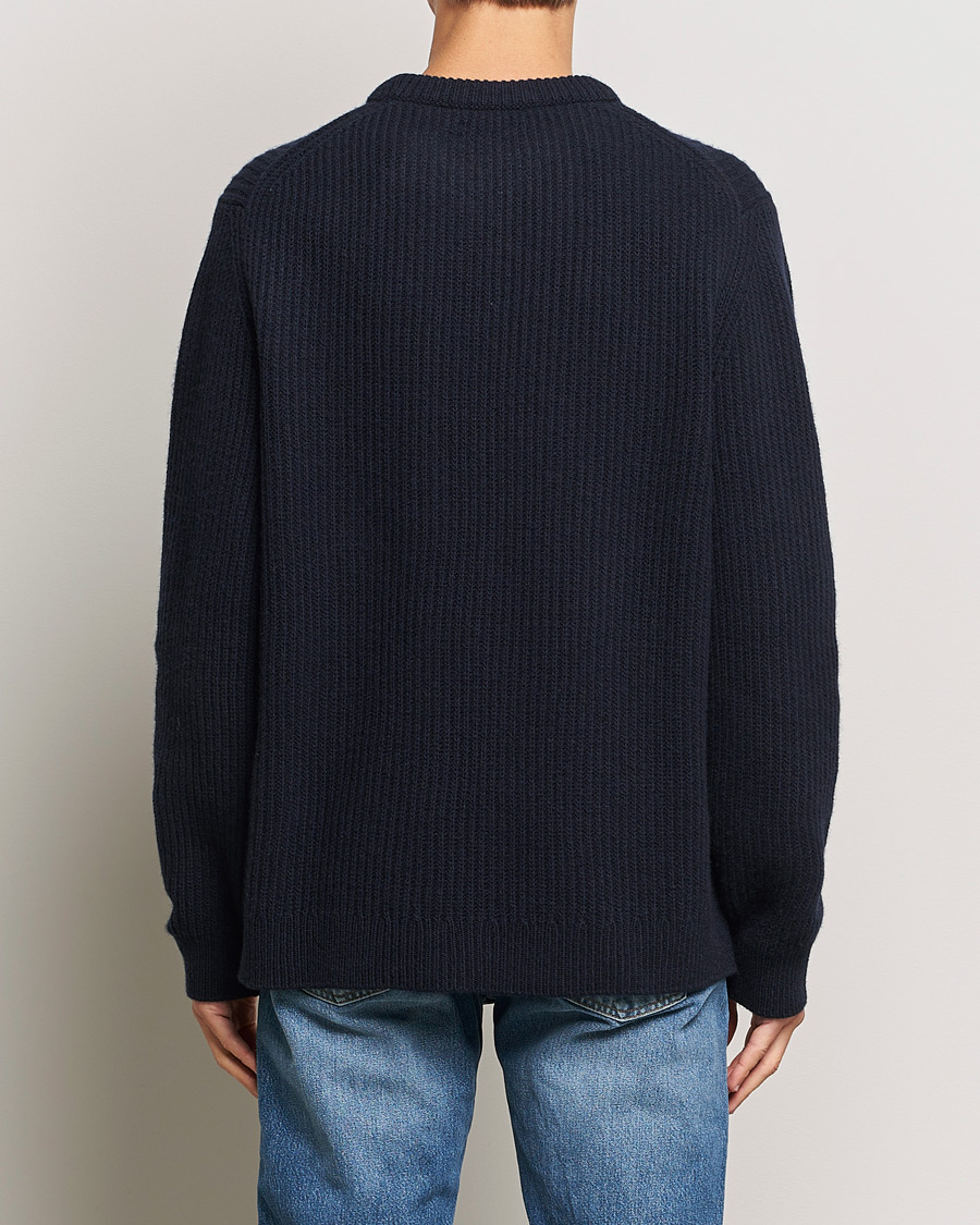 Herre | Trøjer | Nudie Jeans | August Wool Rib Knitted Sweater Navy