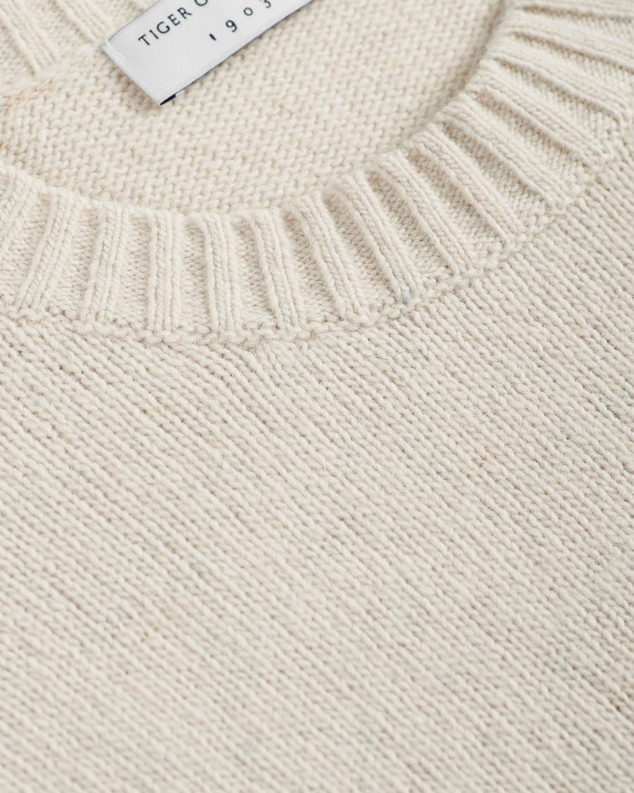 Herre | Trøjer | Tiger of Sweden | Danzon Recycle Wool Knitted Crew Neck Buttercreme