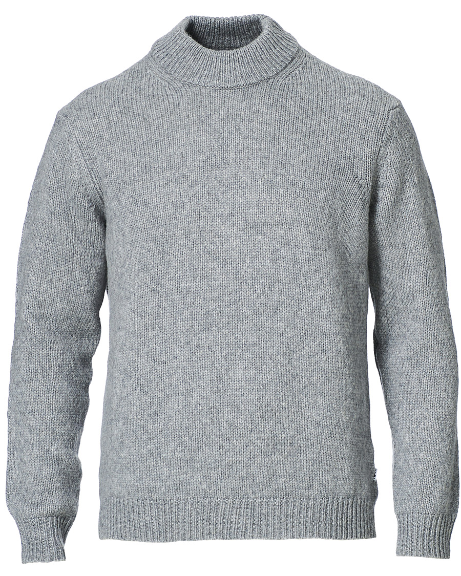 Herre | Trøjer | NN07 | Nick Knitted Merino Mock Neck Grey Mel
