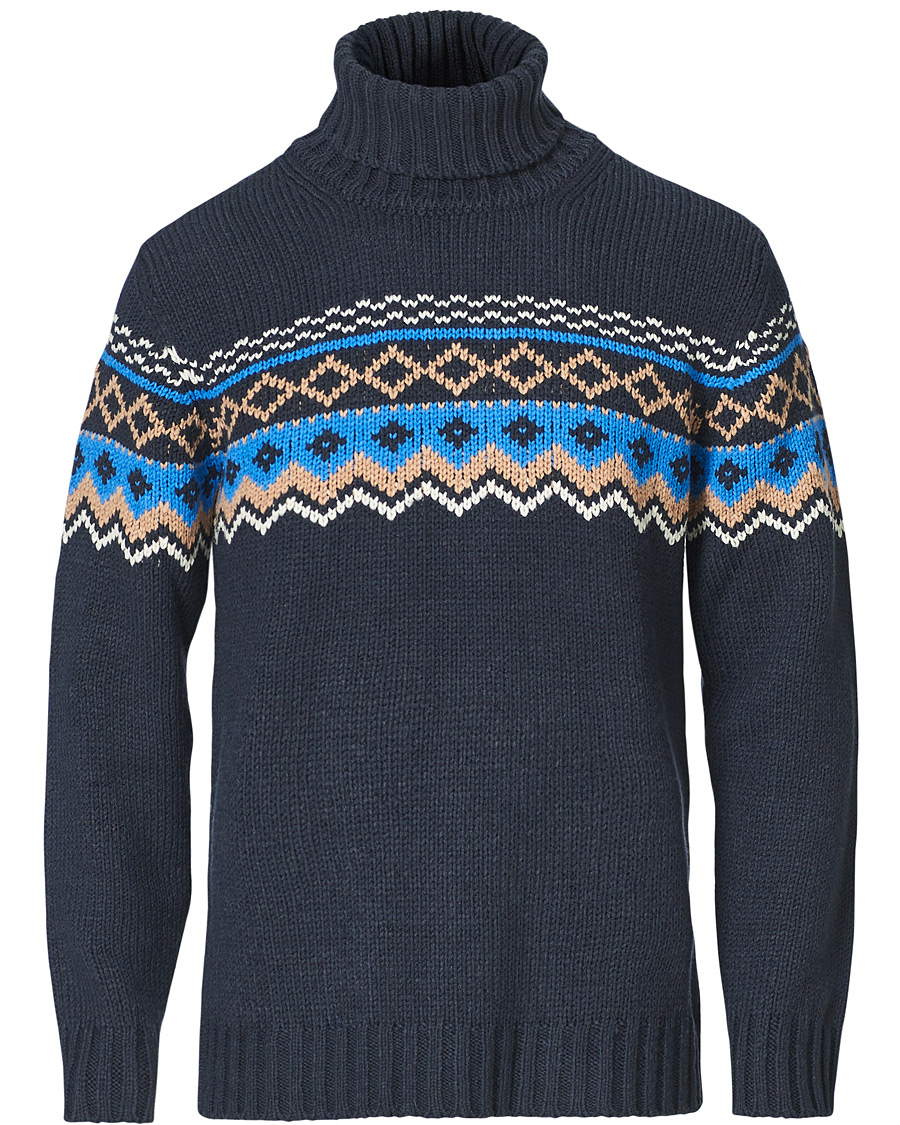 Herre | Trøjer | NN07 | Stein Fair Isle Wool Rollneck Navy