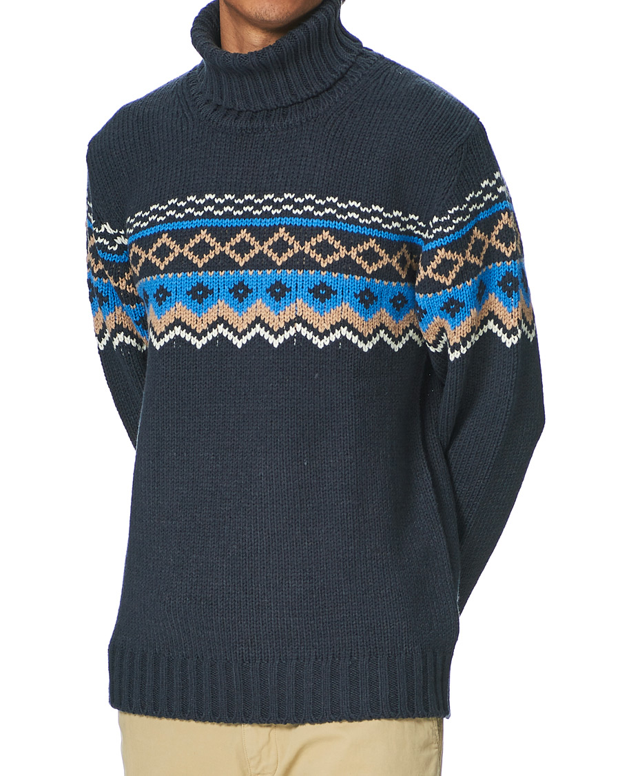 Herre | Trøjer | NN07 | Stein Fair Isle Wool Rollneck Navy