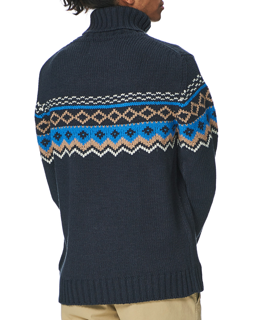 Herre | Trøjer | NN07 | Stein Fair Isle Wool Rollneck Navy