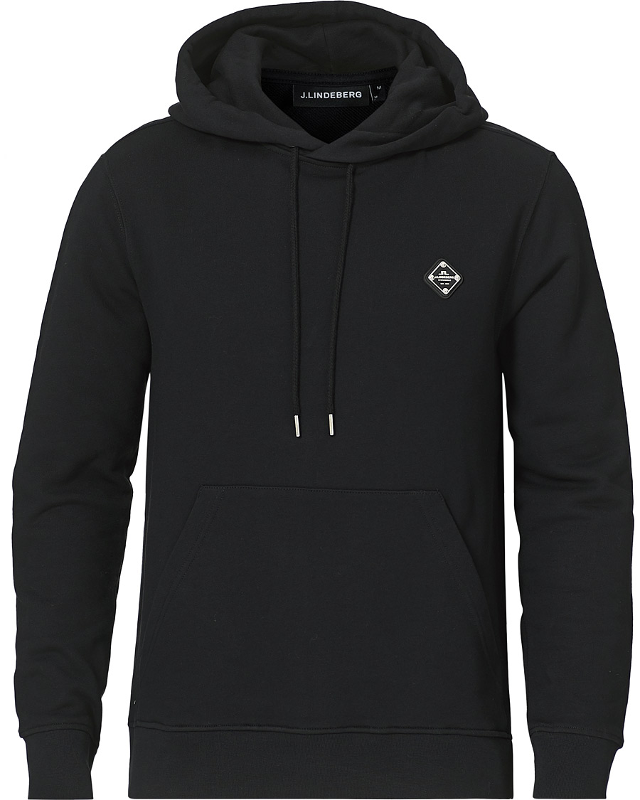 Herre | Trøjer | J.Lindeberg | Throw Patch Cotton Hoodie Black
